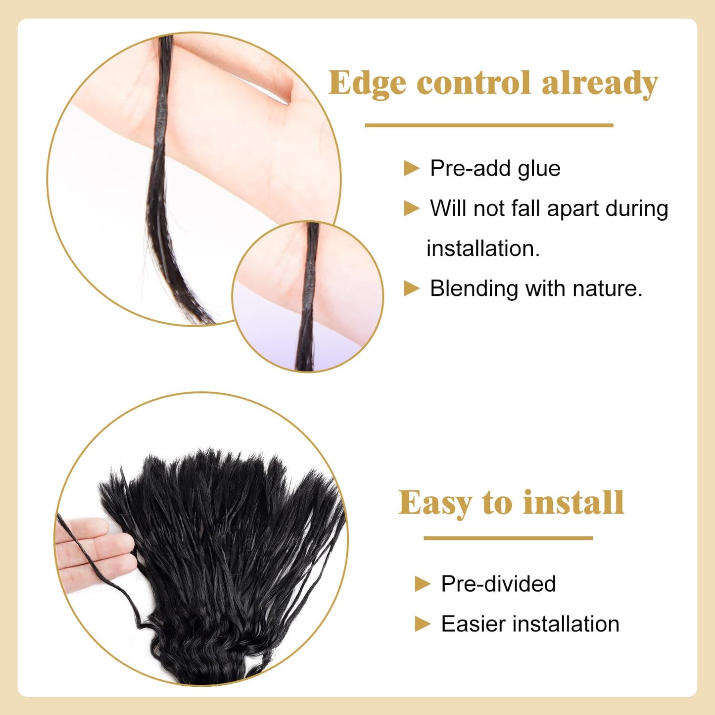Pre-Divided 100% Human Hair Boho Braids - Deep Wave Natural Black Bulk Hair (50g-200g Options)