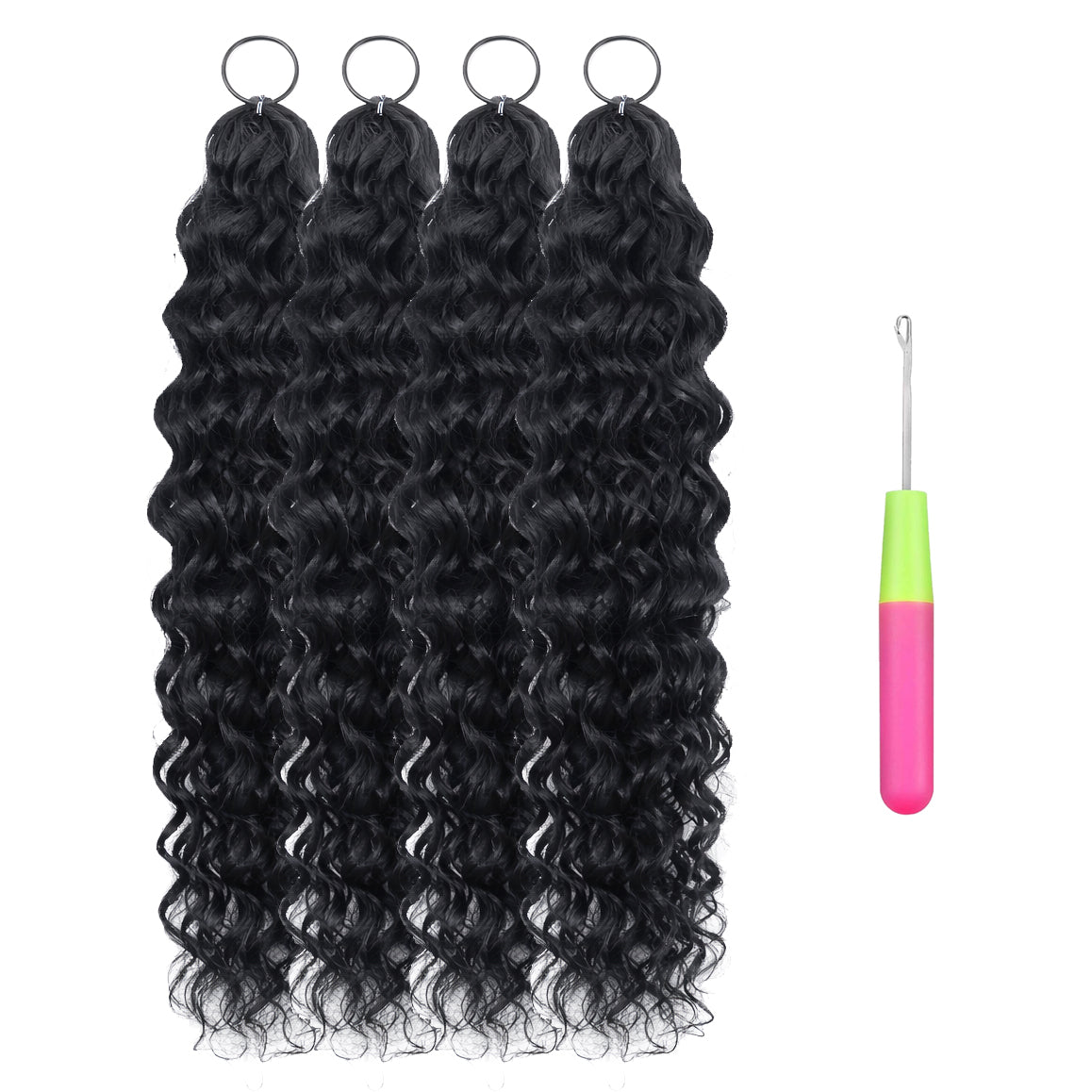 Blended Hair Crochet Extensions - Water Wave Boho Braiding Hair (50 strands/pack)