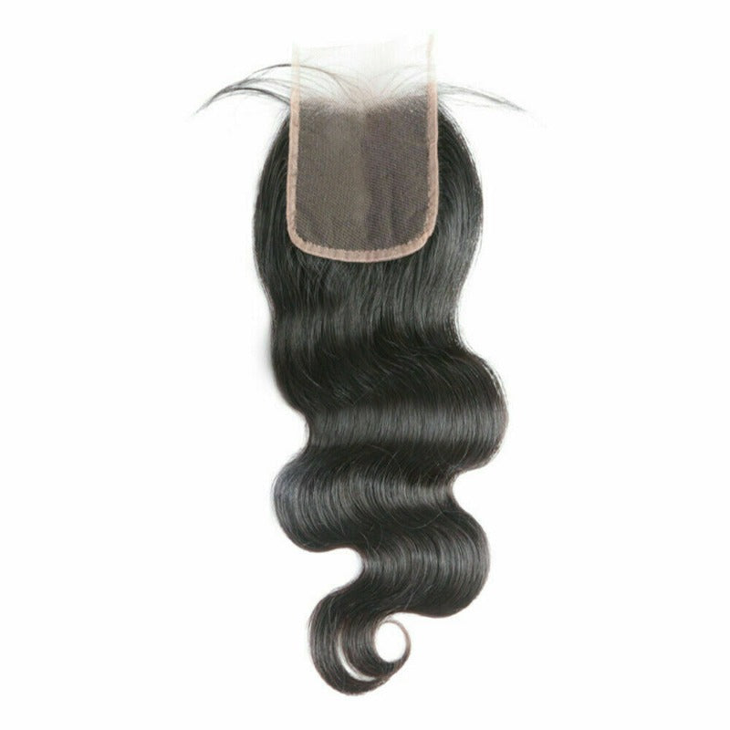 5x5 Transparent Lace Body Wave Lace Closure Natural Black 100% Virgin Human Hair | Free Part