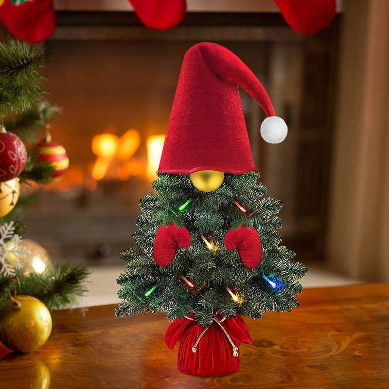 Mini Christmas Tree - Prelit Small Gnomes Xmas Decorations