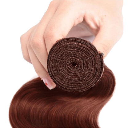 100% Auburn (#33) Body Wave Human Hair Bundles | Warm Tone & Effortless Waves | Single Donor Cuticle Intact 100g