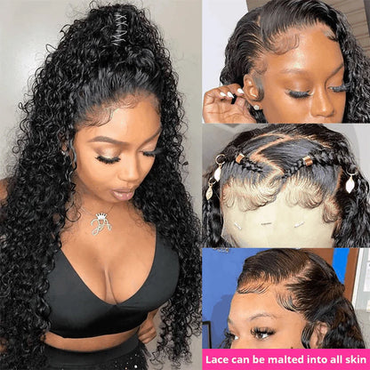 5x5 Glueless Lace Closure Wig Jerry Curl Human Hair, Skin-melt Lace, Invisible Lace