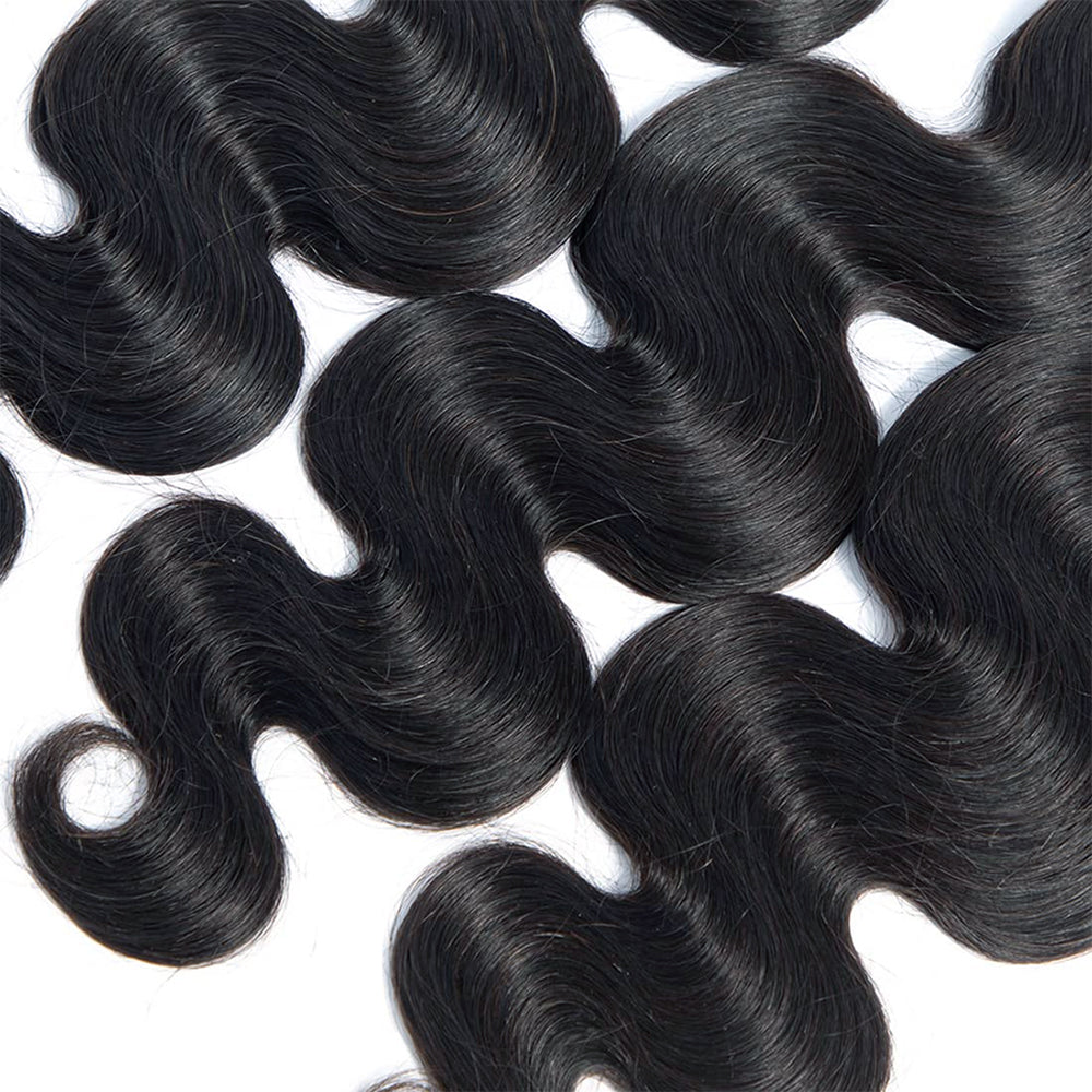100% Affordable Human Hair Body Wave Bundles | Natural Black 1B | 10"-28" | Soft Bouncy Weave