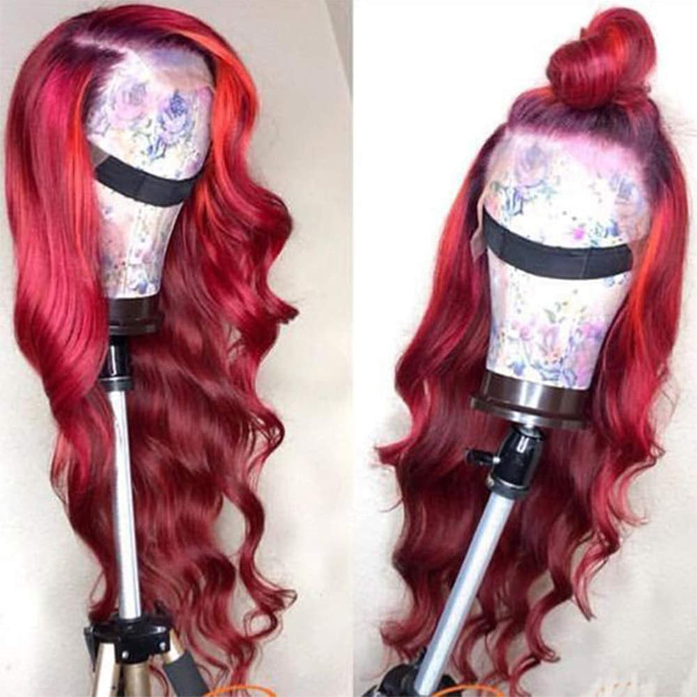 Red wig Body Wave wig