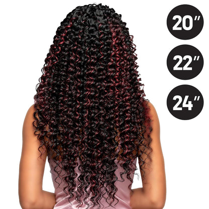 Quick Weave Combo Set 3 Bundle of Deep Wave 20 22 24 inches With Black and Brown Wig Caps and Super Bond Glue