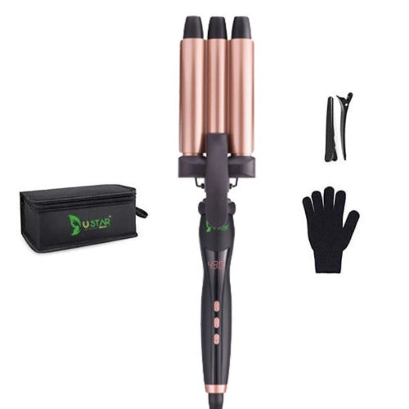 Curling Iron Wand 3 Barrel With LED Temperature Adjustment