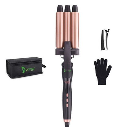 Curling Iron Wand 3 Barrel With LED Temperature Adjustment