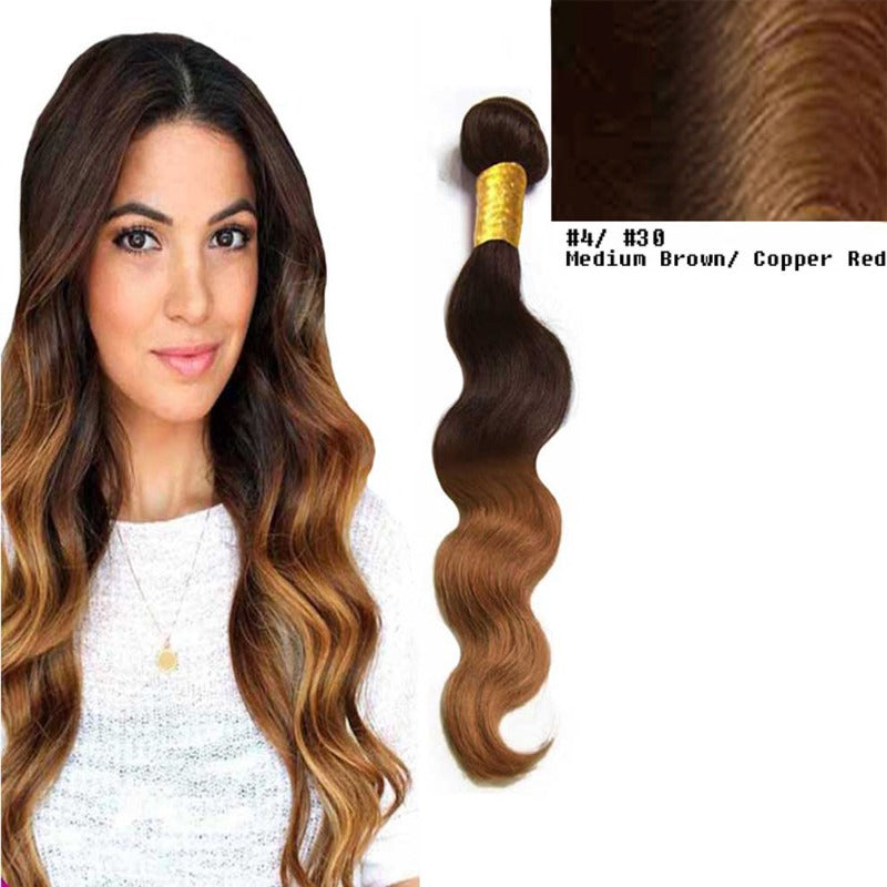 Ustar 6A Premium Ombre Brown/Copper Body Wave Virgin Human Hair