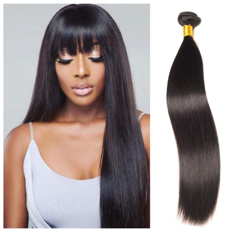 Human Hair Natural Black Straight One Bundle 