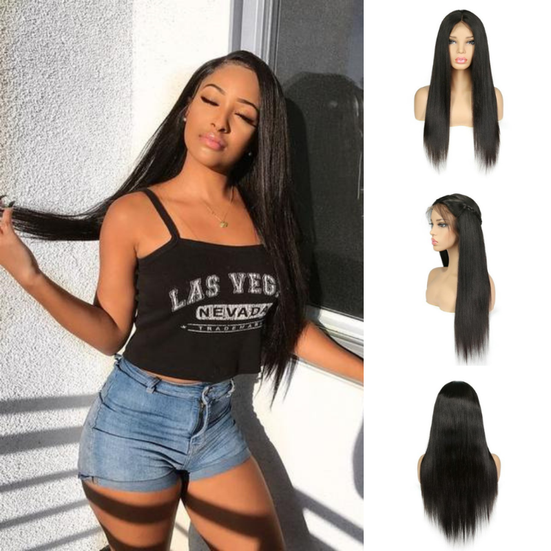 Ustar Full Lace Wig 150% Density Straight Natural Black