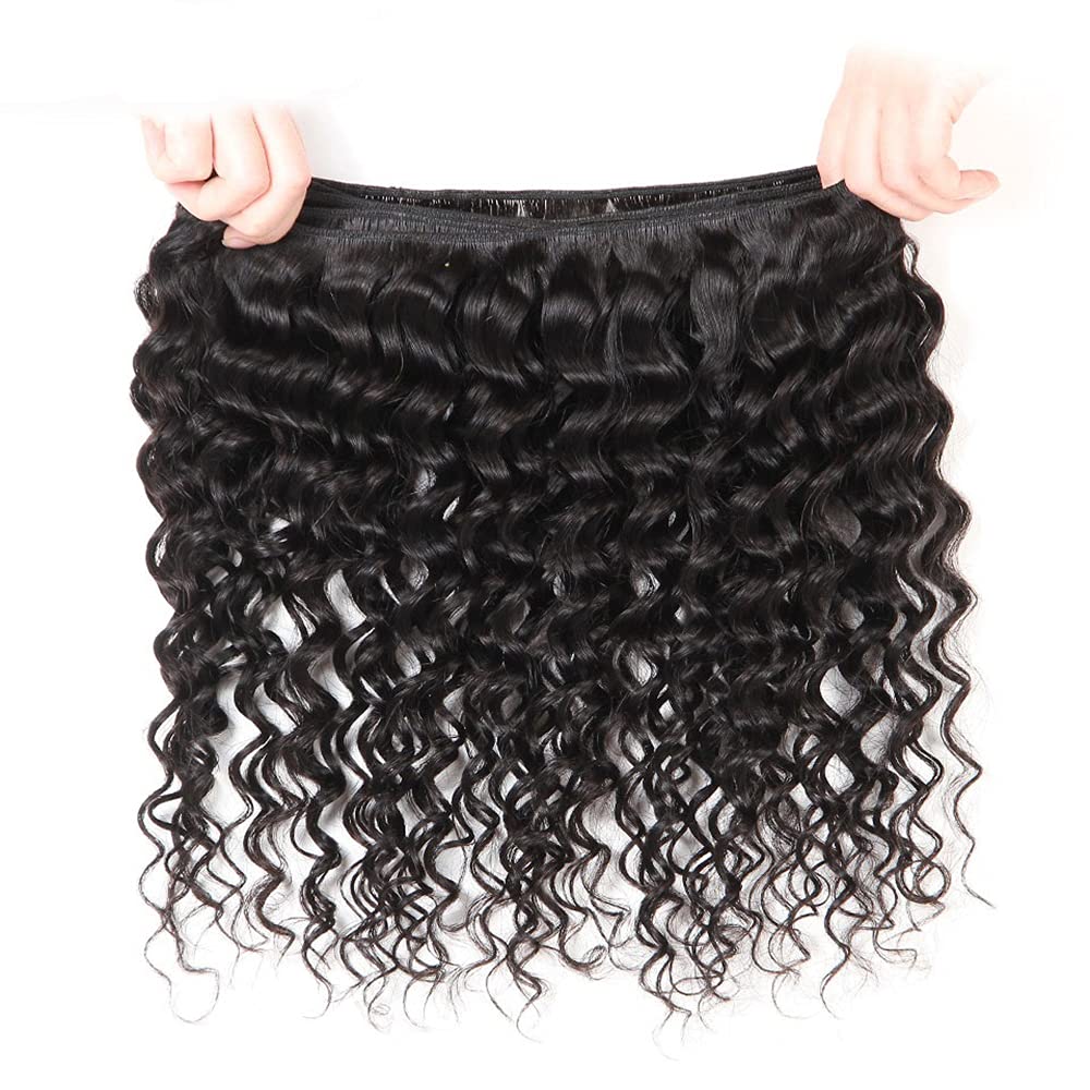 100% Affordable Human Hair Water Wave Bundles | Natural Black 1B | 10"-28" | Defined Flowing Waves