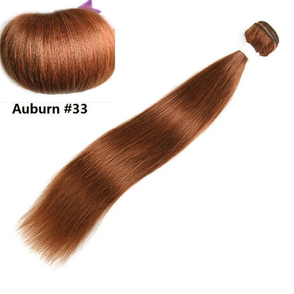 100% Auburn (#33) Straight Human Hair Bundles | Vibrant Color & Silky Smooth | Single Donor Cuticle Intact 100g