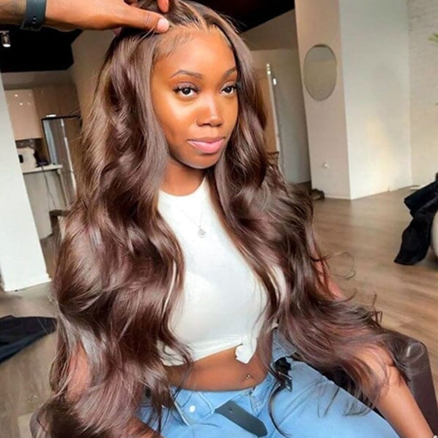5x5 Lace Closure Wig  Body Wave Color #4 Human Hair 180 Density 100% Humanvirgin hair Chocolate Brown, seasonal on sale
