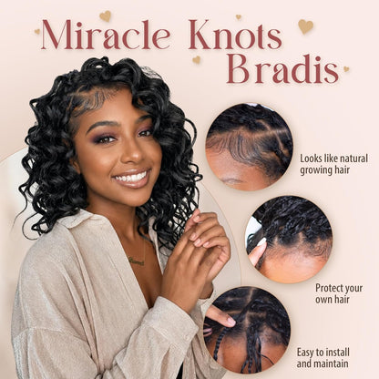 Ocean Wave Crochet 100% Human Hair - Boho Braiding Hair For Miracle Knots (50g/Pack)