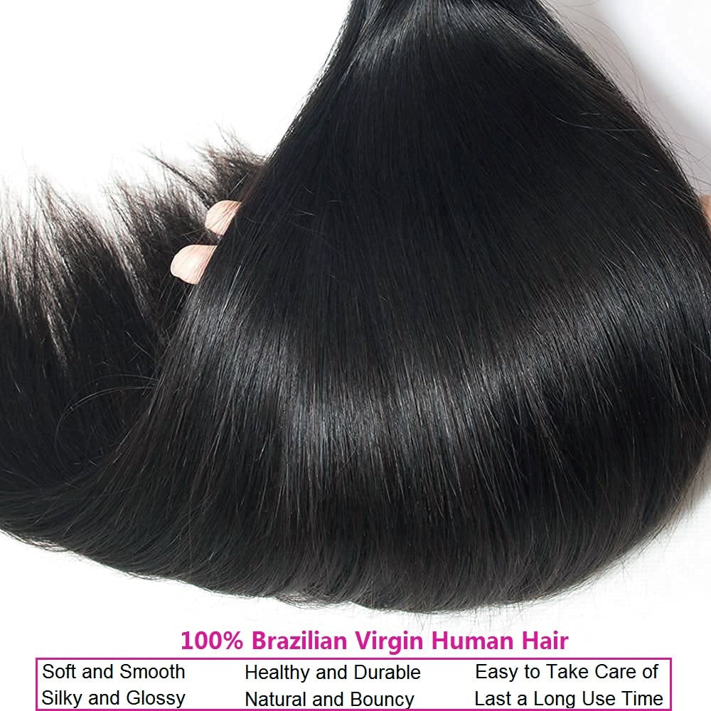 100% Affordable Human Hair Bundles - #1 Jet Black Straight Remy Hair Extensions (10"-30")