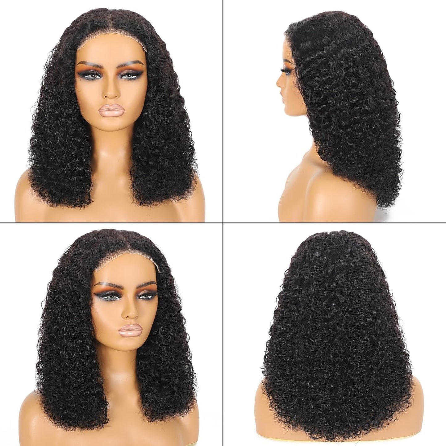 5x5 Lace Wear to Go Glueless Wig Water Wave  Closure Wig 100 Virgin Human Hair Natural Color Swiss Lace, Skin-melt Lace