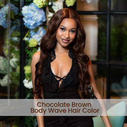 13x4 Lace Frontal Medium Brown (#4) Body Wave Unprocessed 100% Human Hair Lace Frontal – Transparent Lace
