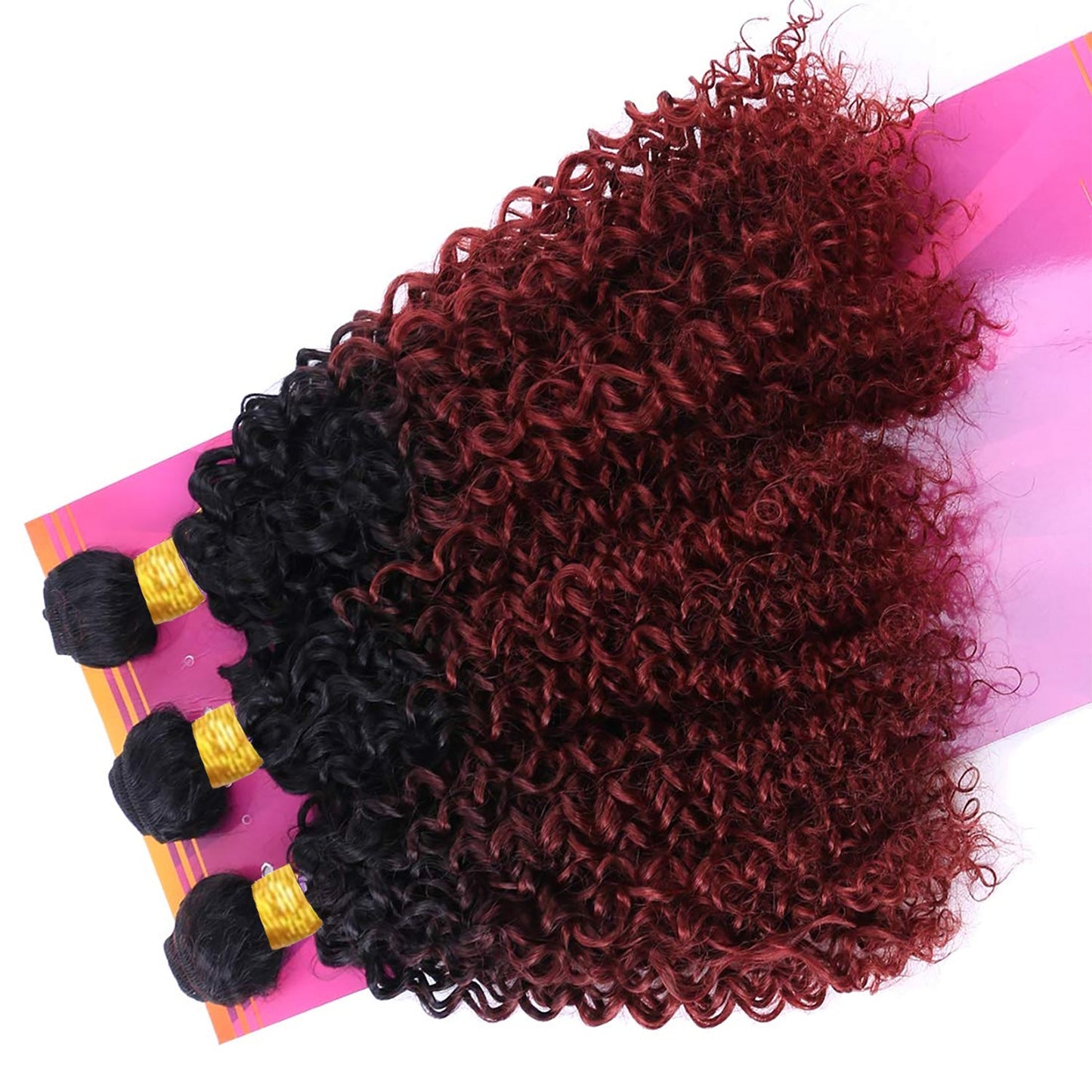 Ombre Black & Burgundy (1B/99J) Jerry Curl 100% Virgin Human Hair Bundles | Bold Curls & Two-Tone