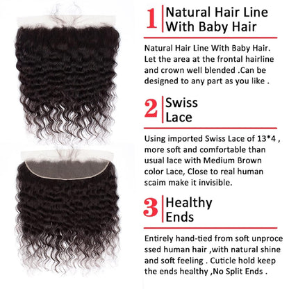 13x4 Transparent Lace Frontal Loose wave Bleached Knots Brazilian Hair