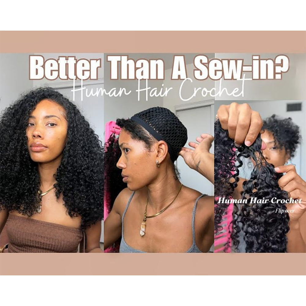 #30 Deep Wave Crochet 100% Human Hair - Rich Chestnut Brown Deep Wave Boho Braiding Hair For Miracle Knots (50g/Pack)