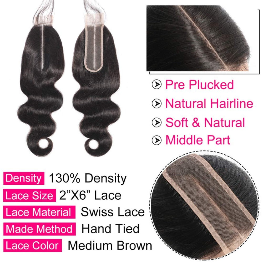 Lace Closure Brazilian Virgin Human Hair 