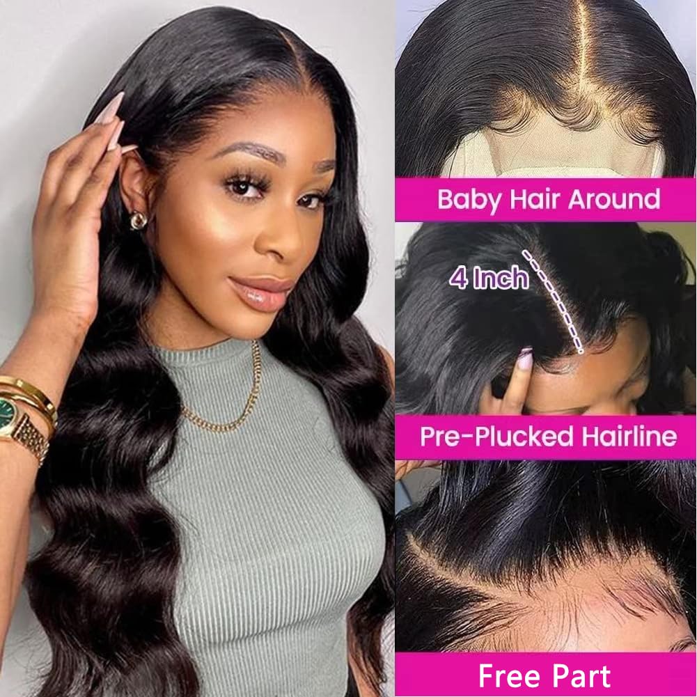 4x4 HD Lace Closure Body Wave – 100% Unprocessed Brazilian Virgin Human Hair | Pre-Plucked, Skin-Melt HD Lace