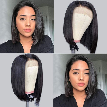 Short Bob Wigs Human Hair Lace Closure