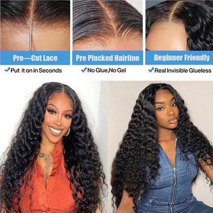 5x5 Lace Wear To Go Glueless Jerry Curl Lace Closure Wig 100 Virgin Human Hair Natural Color Wig