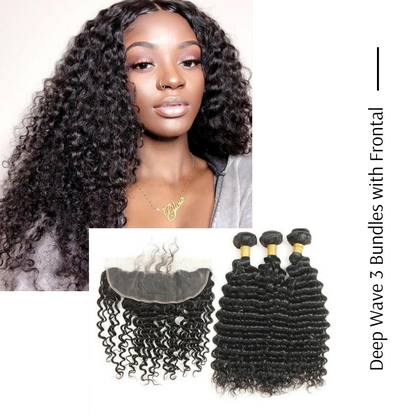  Natural Black Brazilian Virgin Deep Wave 