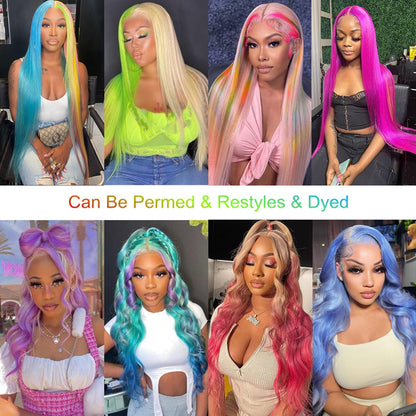 13x4 Lace Frontal Wig Color Blonde(613) Straight Wig 100% Human Hair