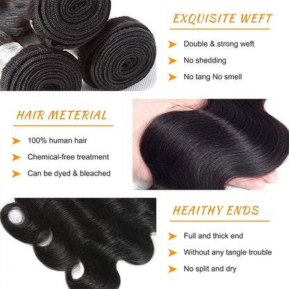 100% Affordable Human Hair Body Wave Bundles | Natural Black 1B | 10"-28" | Soft Bouncy Weave