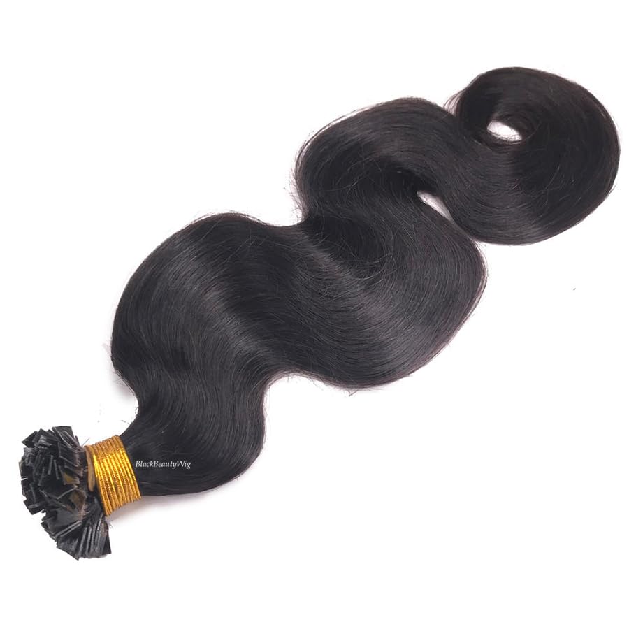 Flat K Tip 100% Premium Human Hair Extension – Body Wave Black