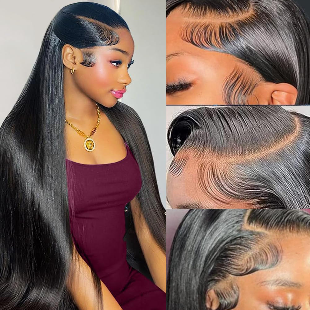 13x6HD Lace Wig Straight 100% Human High Quality Hair 200% Swiss Lace, Skin-melt Lace, Invisible Lace