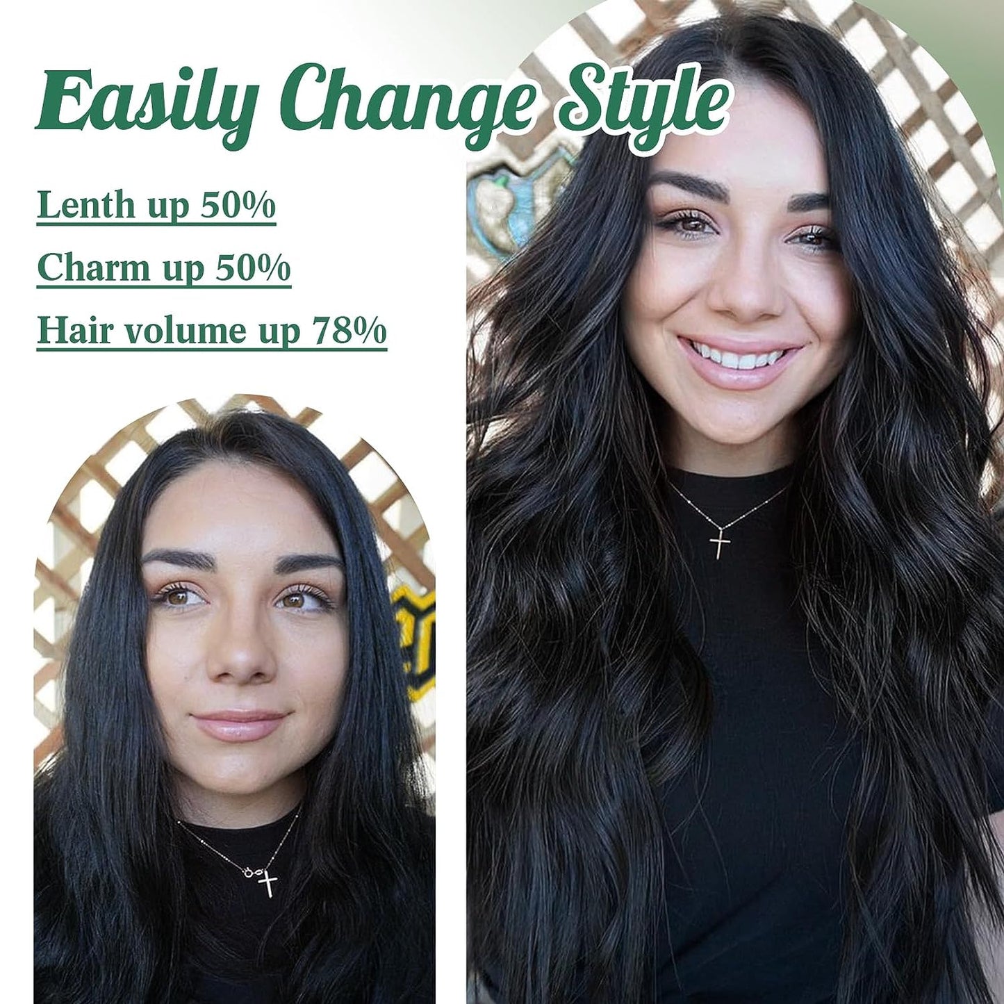 Clip in Mink Hair Extensions 100% Human Hair, 7pcs Natural Black Body Wave – Brazilian Virgin Hair, 70-90g, Heat Styleable