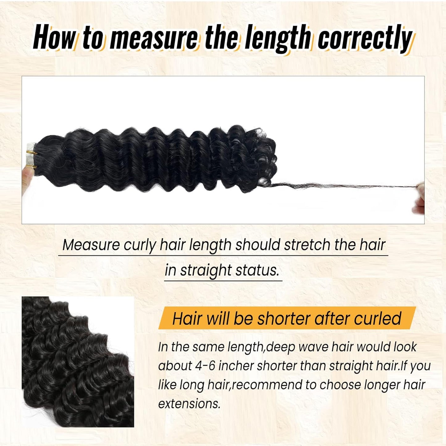 Premium Tape-in Human Hair Natural Color Deep Wave – 20Pcs/Pack, Virgin Raw Hair, No Tangle, Seamless Blend