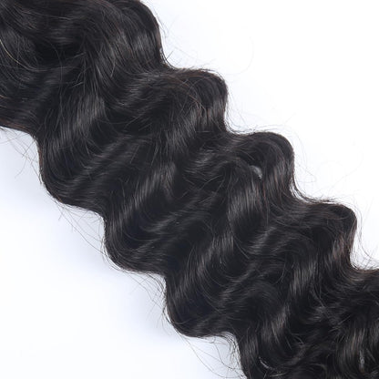 100% Human Hair Boho Braiding Hair - Loose Deep Wave Natural Black 100g/Bundle