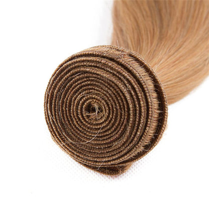 Honey Blonde Weft #27 Straight 100% Human Hair Unprocessed virgin remy hair Bundles | Single Donor Cuticle Intact