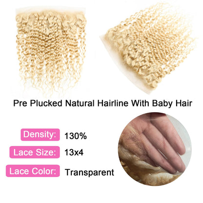 13x4 HD Lace Frontal 613 Blonde Deep Wave 100% Human Hair Swiss Lace, Skin-melt Lace, Invisible Lace – Ear to Ear