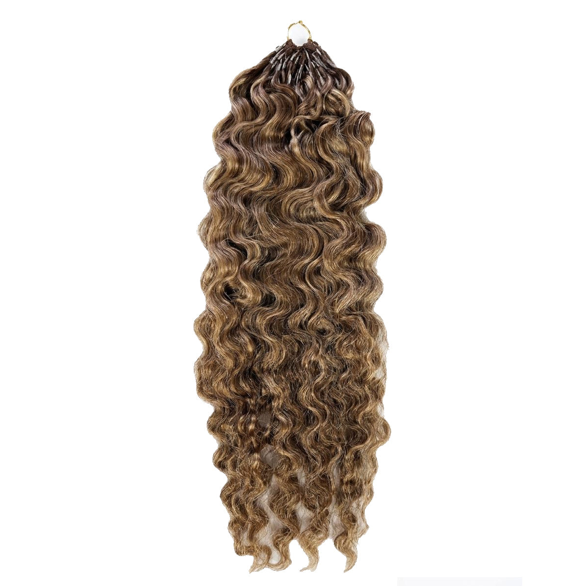 #4P27/30 Burmese Curly Crochet 100% Human Hair - Dark Brown to Honey Gold to Medium Auburn Boho Braiding Hair For Miracle Knots (50g/Pack)