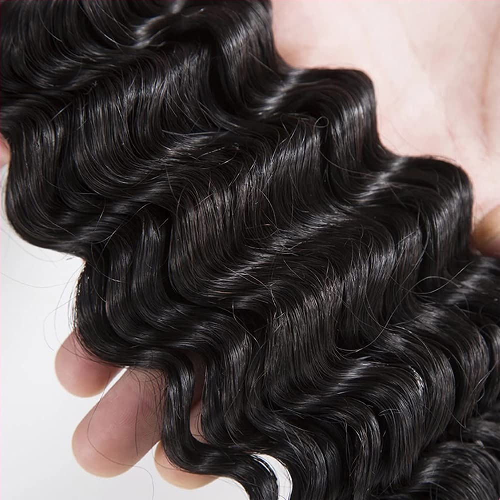 Double Drawn Indian Raw Deep Wave Full End Unprocessed 100% Human Hair Natural Color | Single Donor Cuticle Aligned 14"-30"