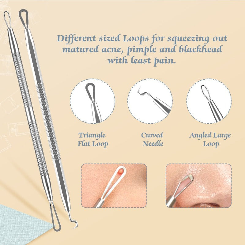 BESTOPE Upgraded 6-in-1 Blackhead Remover Pimple Extractor Tool Acne Removal Kit