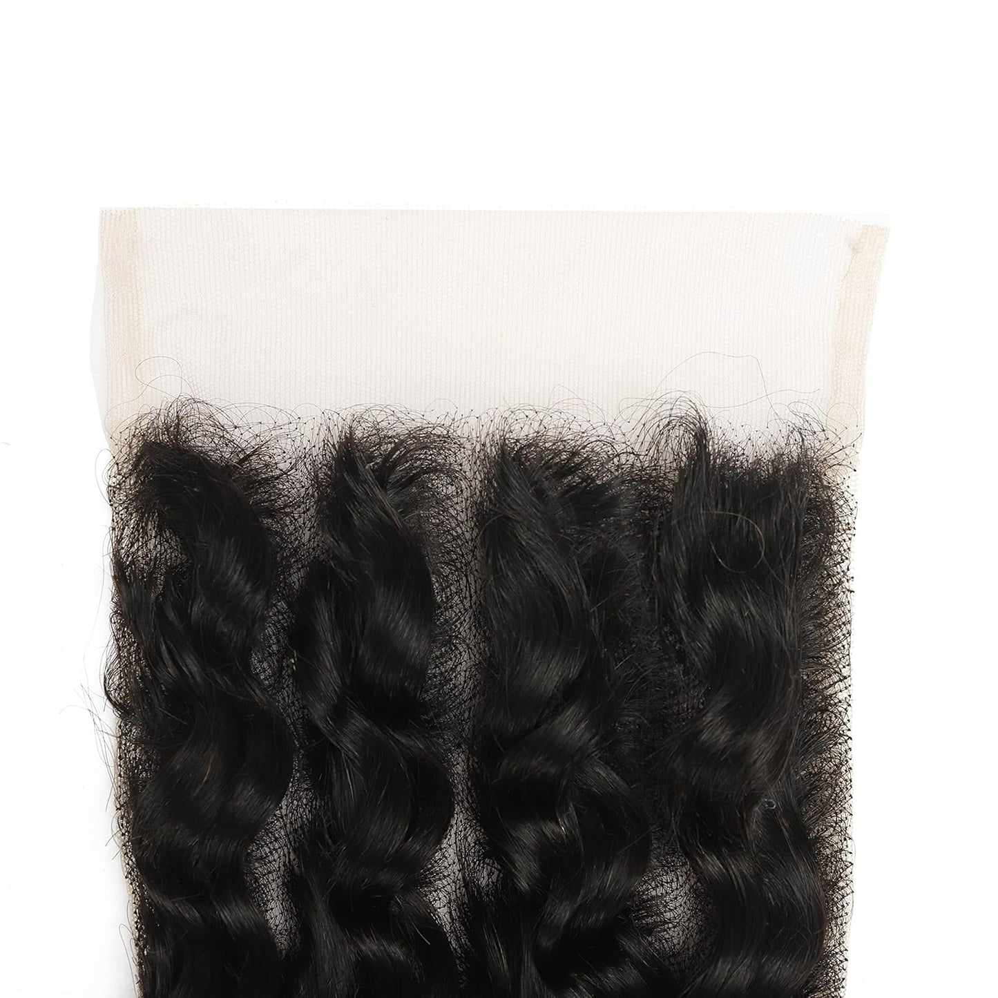 5x5 Transparent Lace Deep Wave Lace Closure Brazilian Virgin Human Hair | Free Part, Bleached Knots