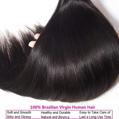 Holiday Deals : Unprocessed hair 3 Bundles Straight Natural color 100% Human on sale (3V-ST)