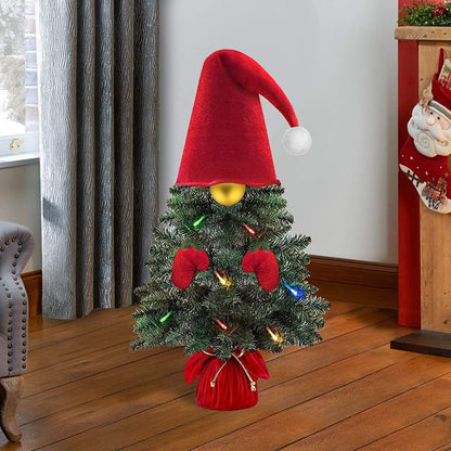 Mini Christmas Tree - Prelit Small Gnomes Xmas Decorations