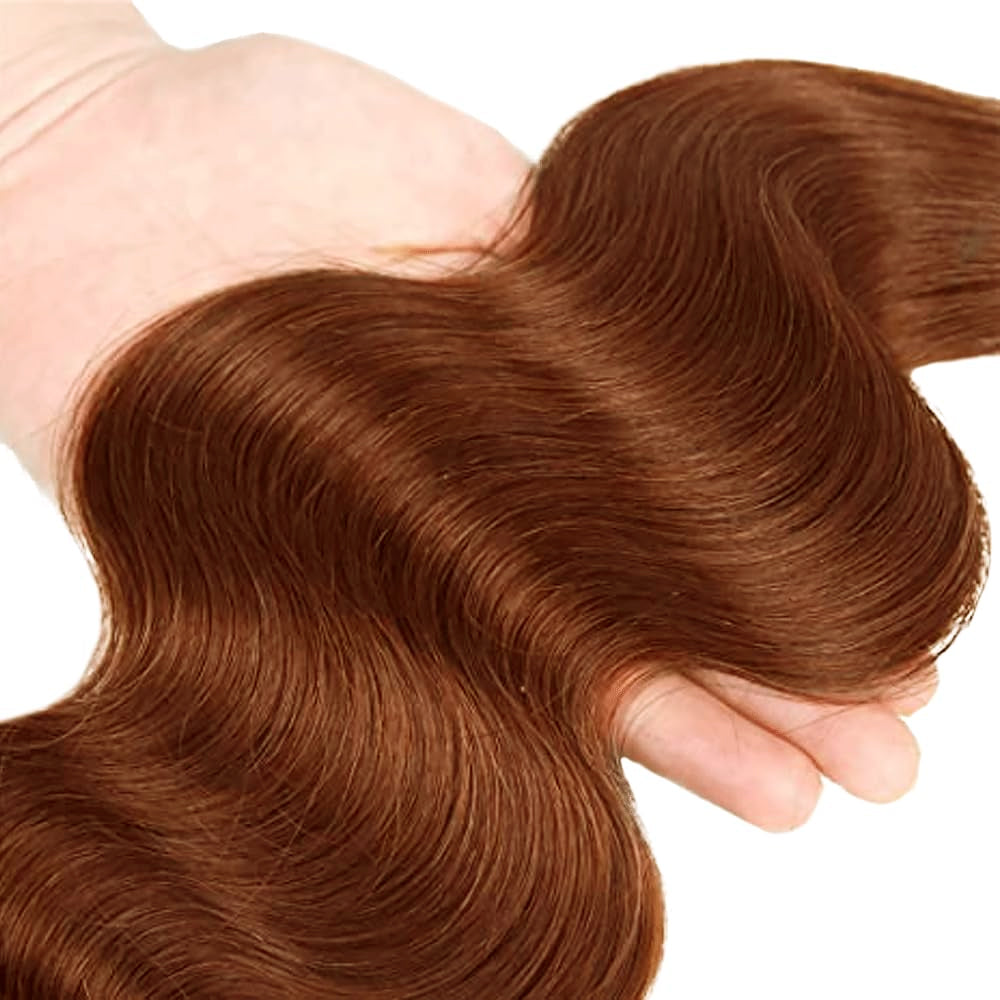 100% Auburn (#33) Body Wave Human Hair Bundles | Warm Tone & Effortless Waves | Single Donor Cuticle Intact 100g