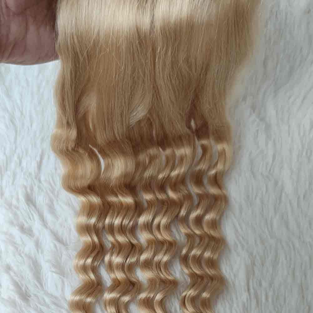 5X5 HD Lace Closure 613 Blonde Human Hair Deep Wave Swiss Lace, Skin-melt Lace, Invisible Lace – Virgin Remy Hair