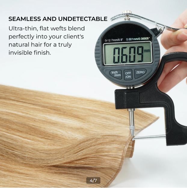 GENIUS WEFT  Hair Extensions 14"-26", Thin Weft, Prime Remy Hair of Luxury, Customizable