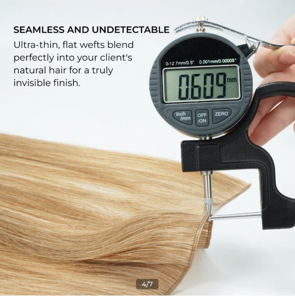 GENIUS WEFT  Hair Extensions 14"-26", Thin Weft, Prime Remy Hair of Luxury, Customizable