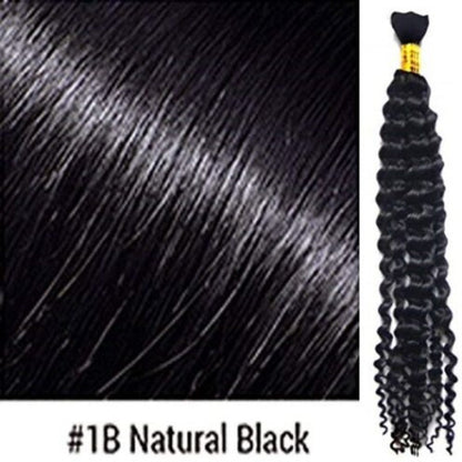 100% Human Hair Boho Braiding Hair - Deep Wave Natural Black 100g/Bundle