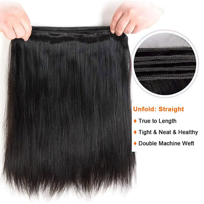Natural Black Mink Straight Hair Bundles – 100% Unprocessed Virgin Remy Human Hair